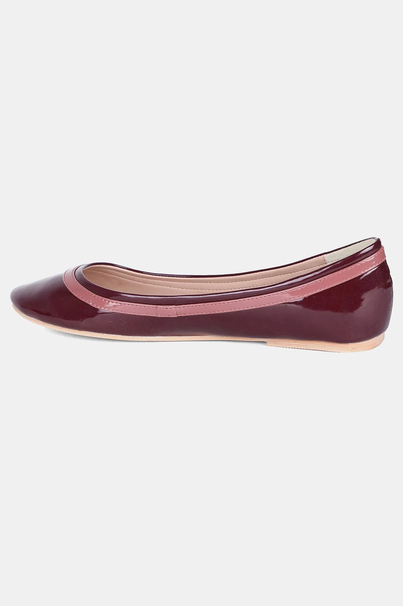 Burgundy Round Toe Solid Flat - ZKittie