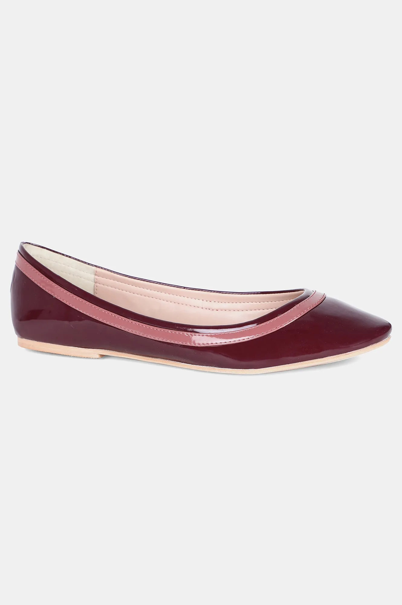 Burgundy Round Toe Solid Flat - ZKittie