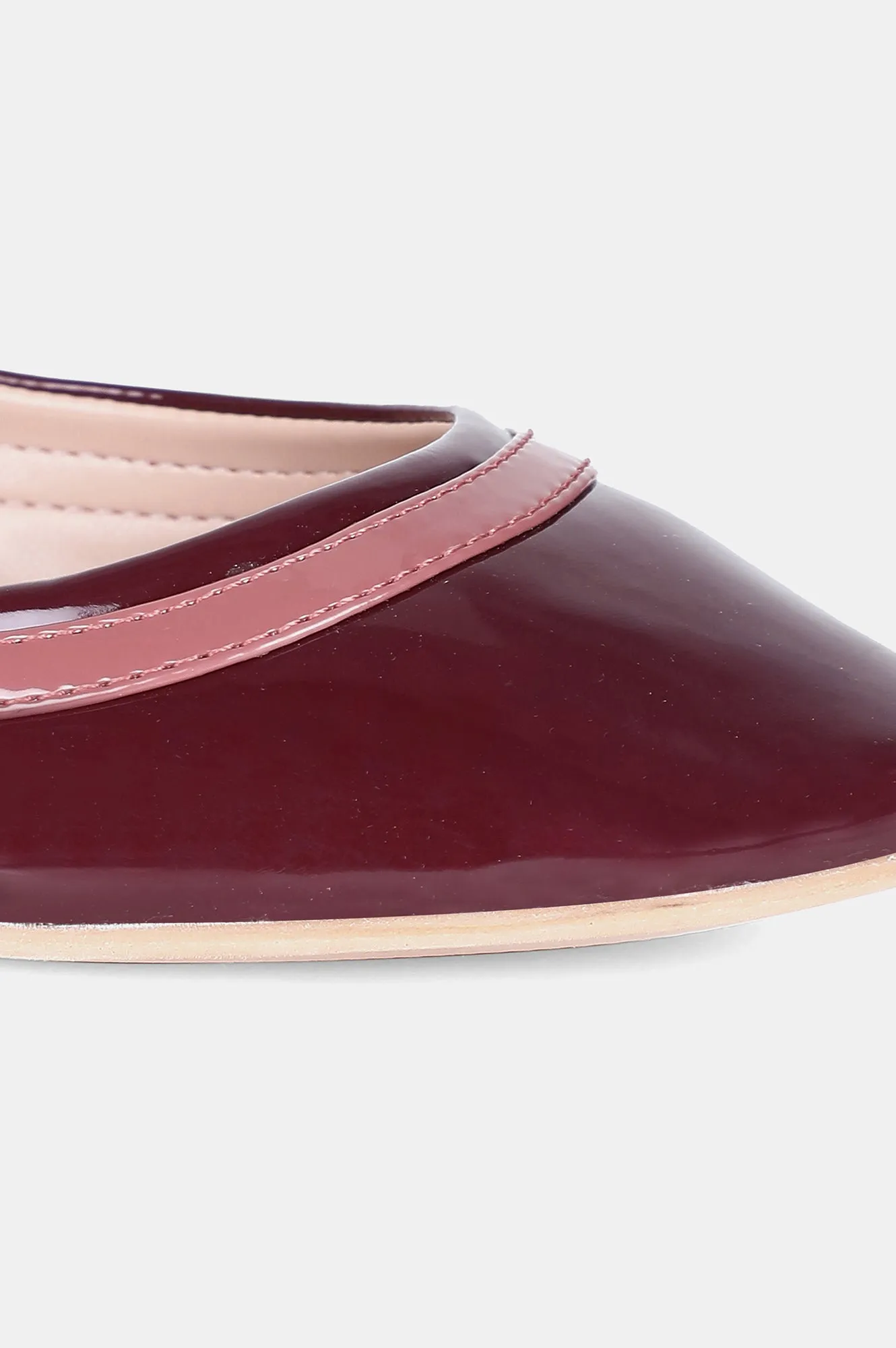 Burgundy Round Toe Solid Flat - ZKittie