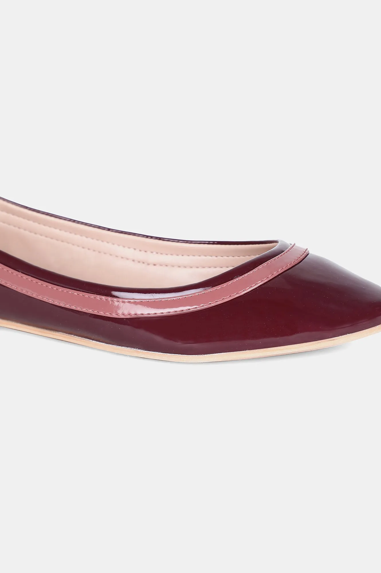 Burgundy Round Toe Solid Flat - ZKittie