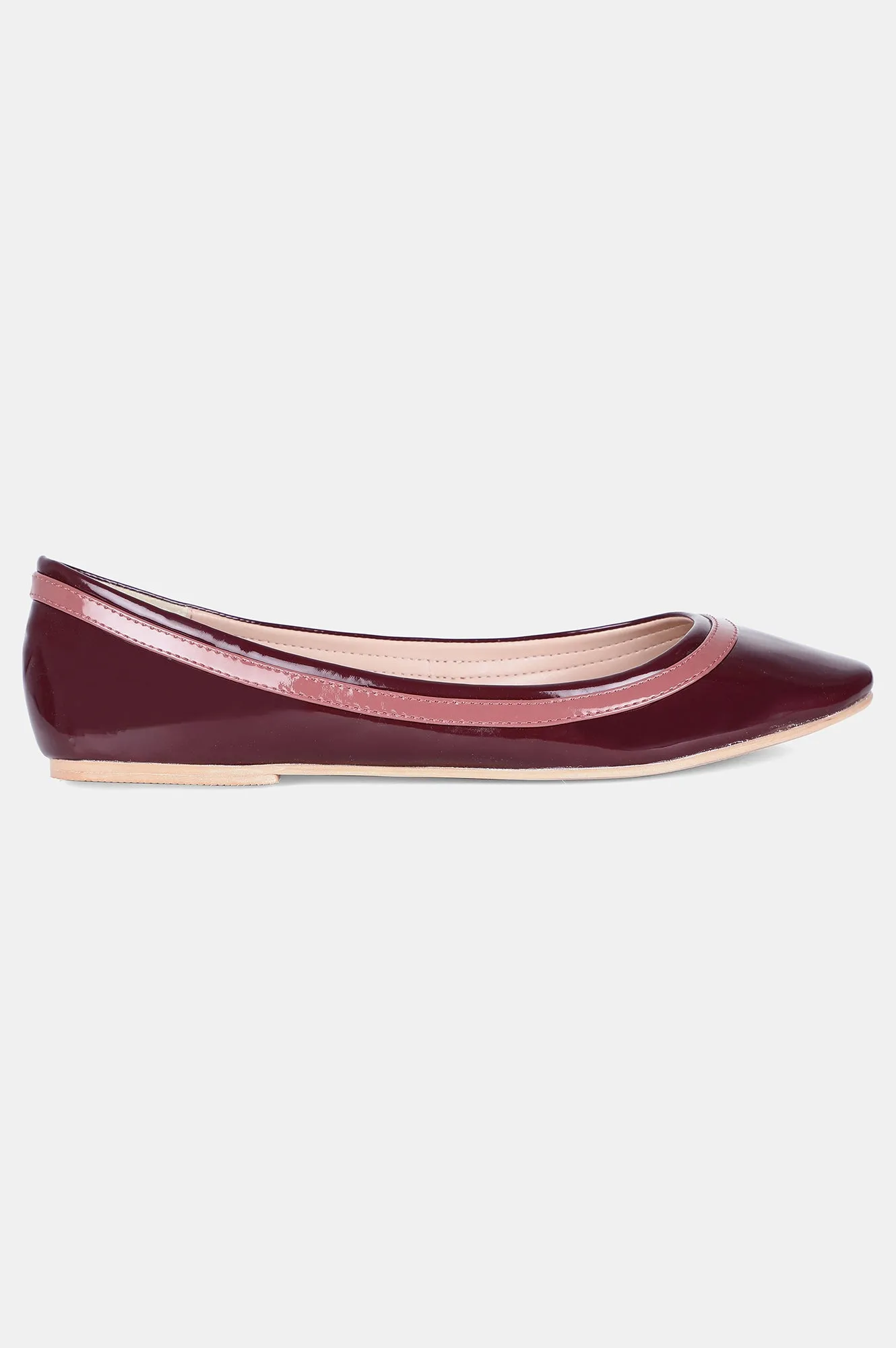 Burgundy Round Toe Solid Flat - ZKittie