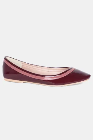 Burgundy Round Toe Solid Flat - ZKittie