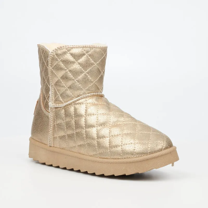 Butterfly Ankle Sleeper Boots - Gold