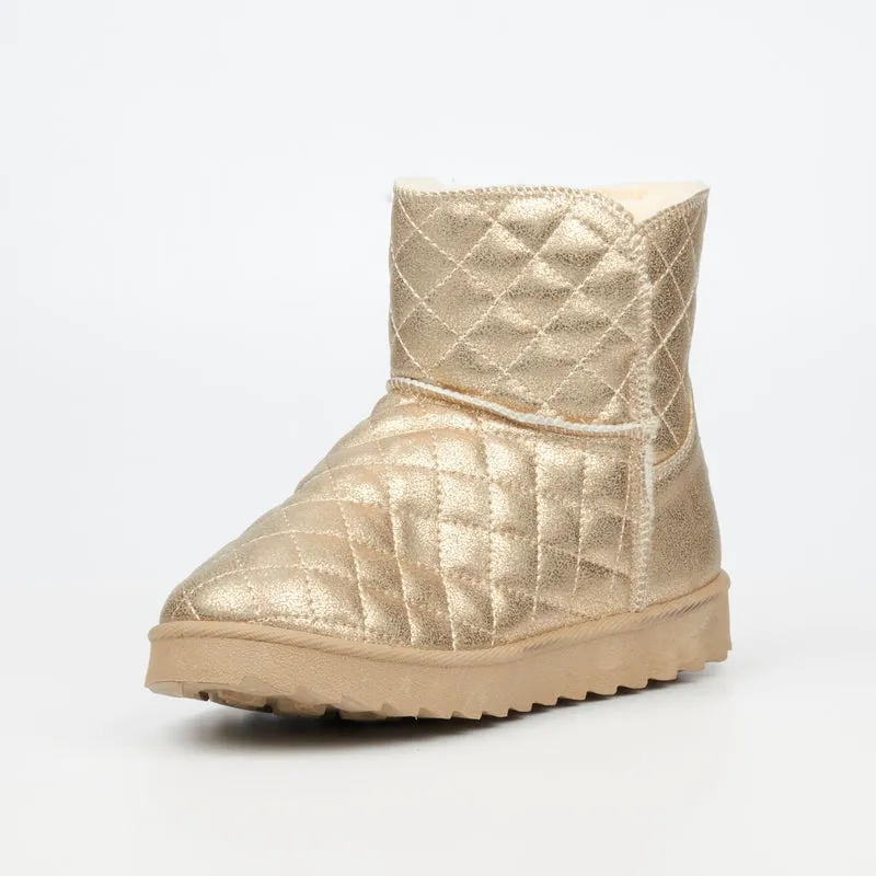 Butterfly Ankle Sleeper Boots - Gold