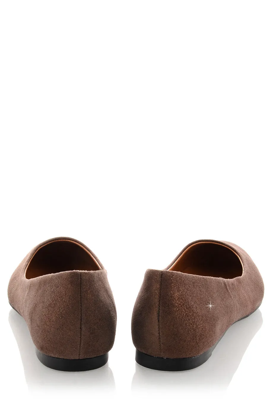 CECCONELLO LEELA Brown Suede Ballerinas