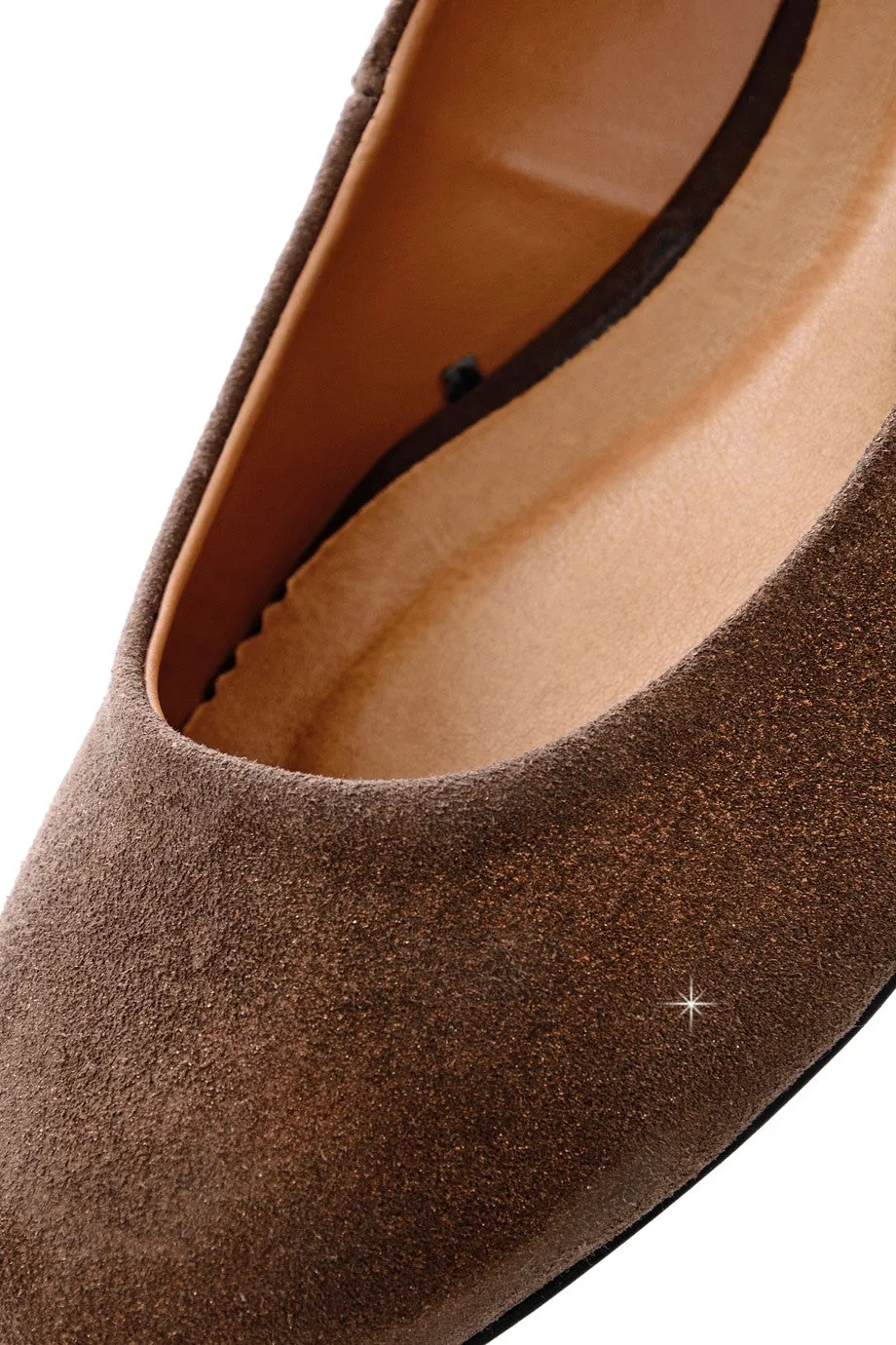 CECCONELLO LEELA Brown Suede Ballerinas