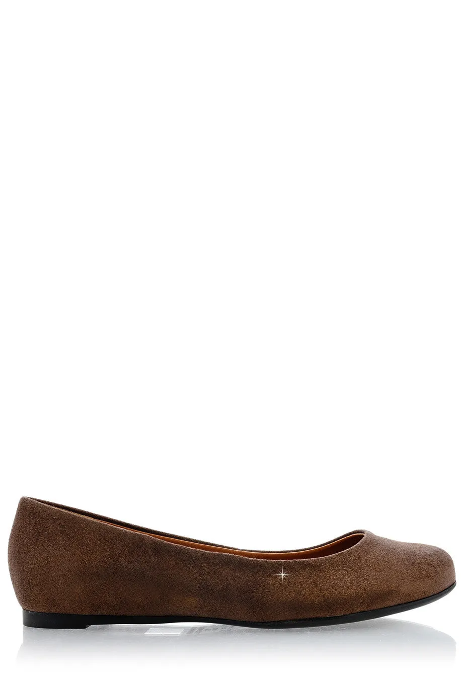 CECCONELLO LEELA Brown Suede Ballerinas