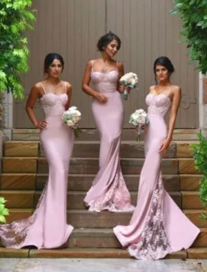 Chiffon Pink Long Bridesmaid Dress