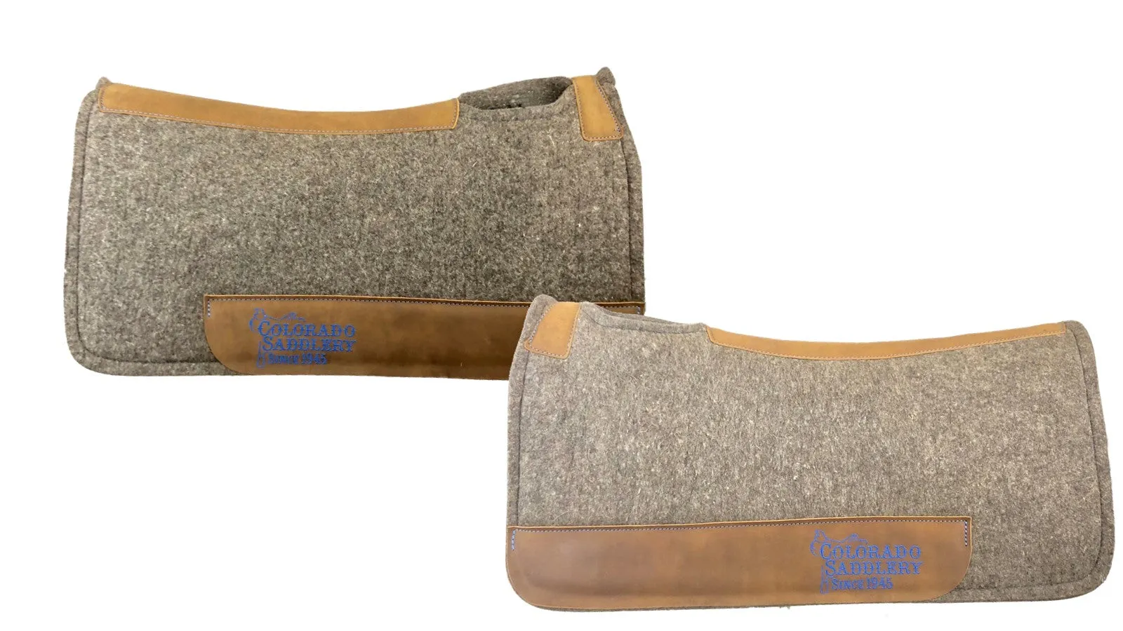Chocolate Grey 100% Pressed Wool with Blue Stitching