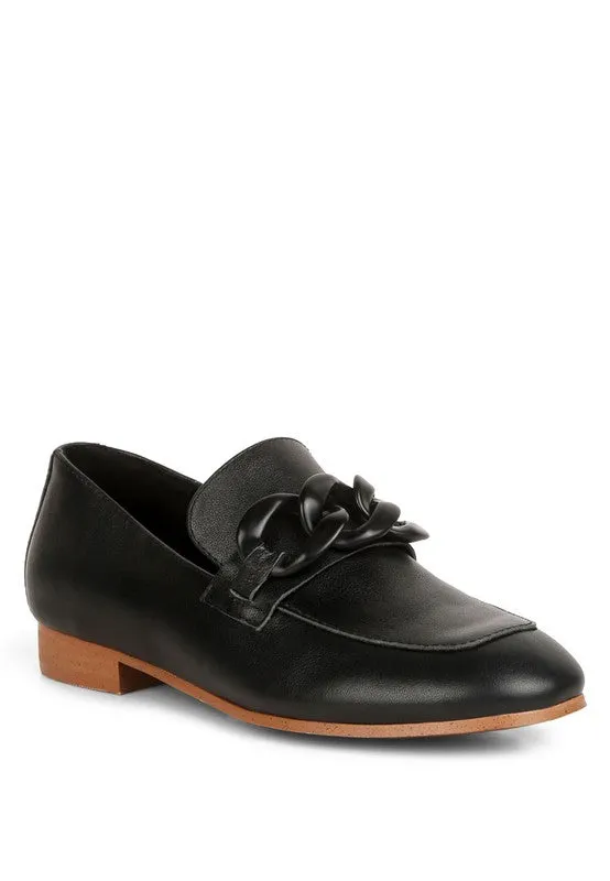 Chunky Chain Leather Loafers