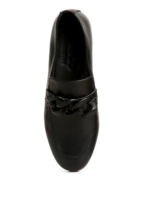 Chunky Chain Leather Loafers