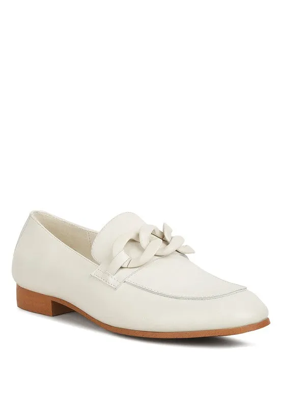 Chunky Chain Leather Loafers