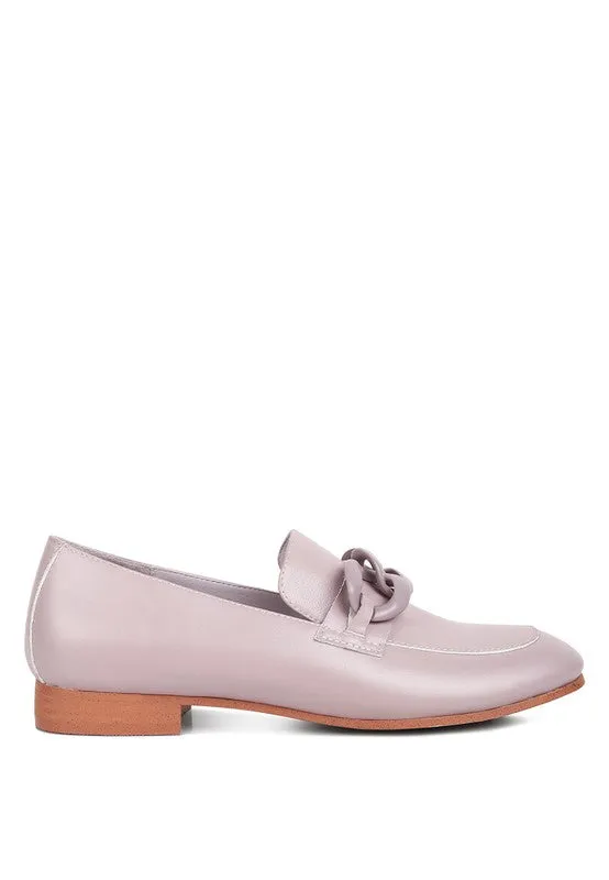 Chunky Chain Leather Loafers