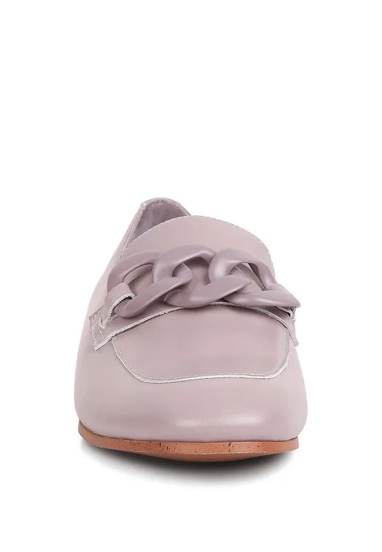 Chunky Chain Leather Loafers