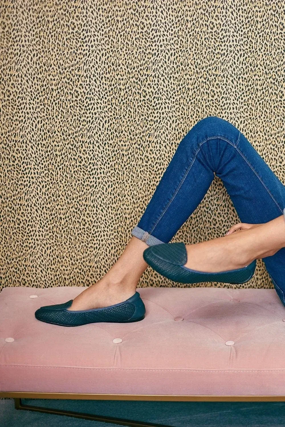 Clapham - Navy Woven Leather Loafers