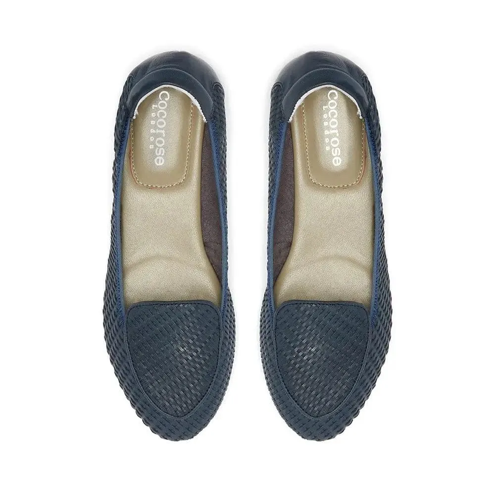 Clapham - Navy Woven Leather Loafers