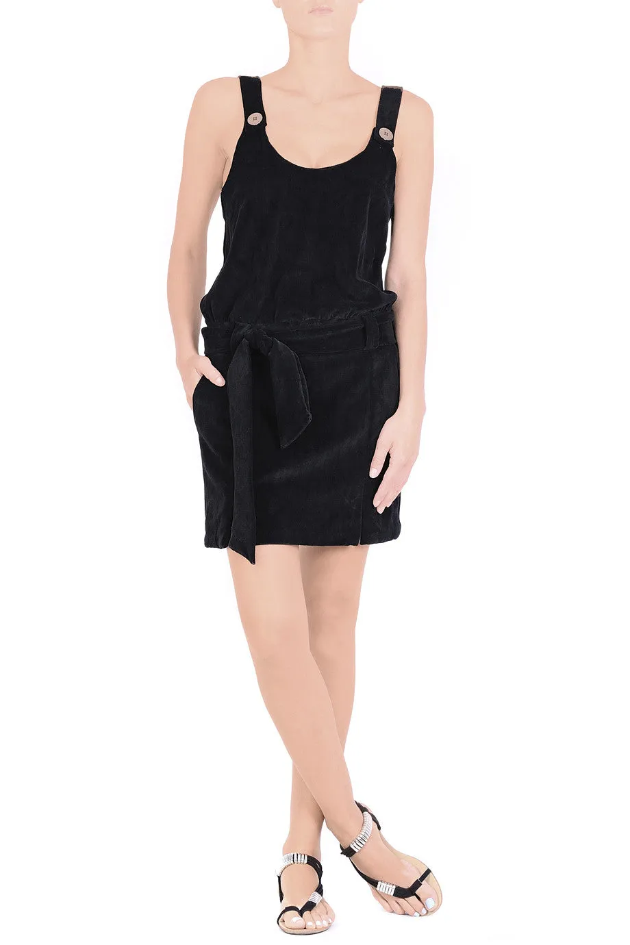 CLUBE BOSSA VELOUR Black Cotton Dress