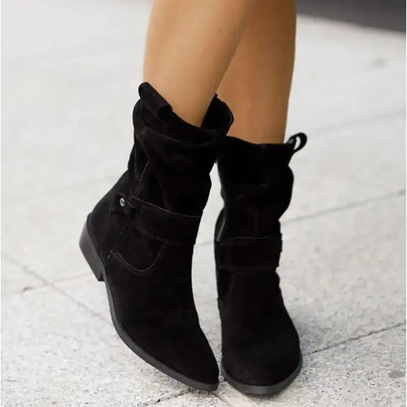 Corino Ankle Boots With Zipper, Low Heel, Premium Leather/Suede, Versatile Winter Footwear