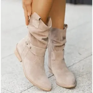 Corino Ankle Boots With Zipper, Low Heel, Premium Leather/Suede, Versatile Winter Footwear