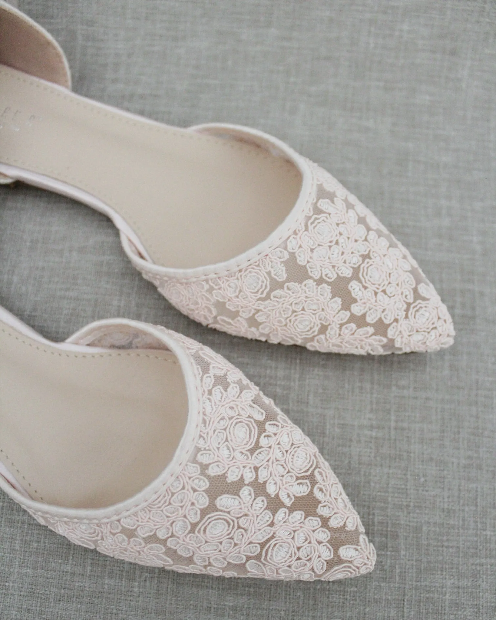 Crochet Lace Pointy Toe with Ankle Tie or Ballerina Lace Up