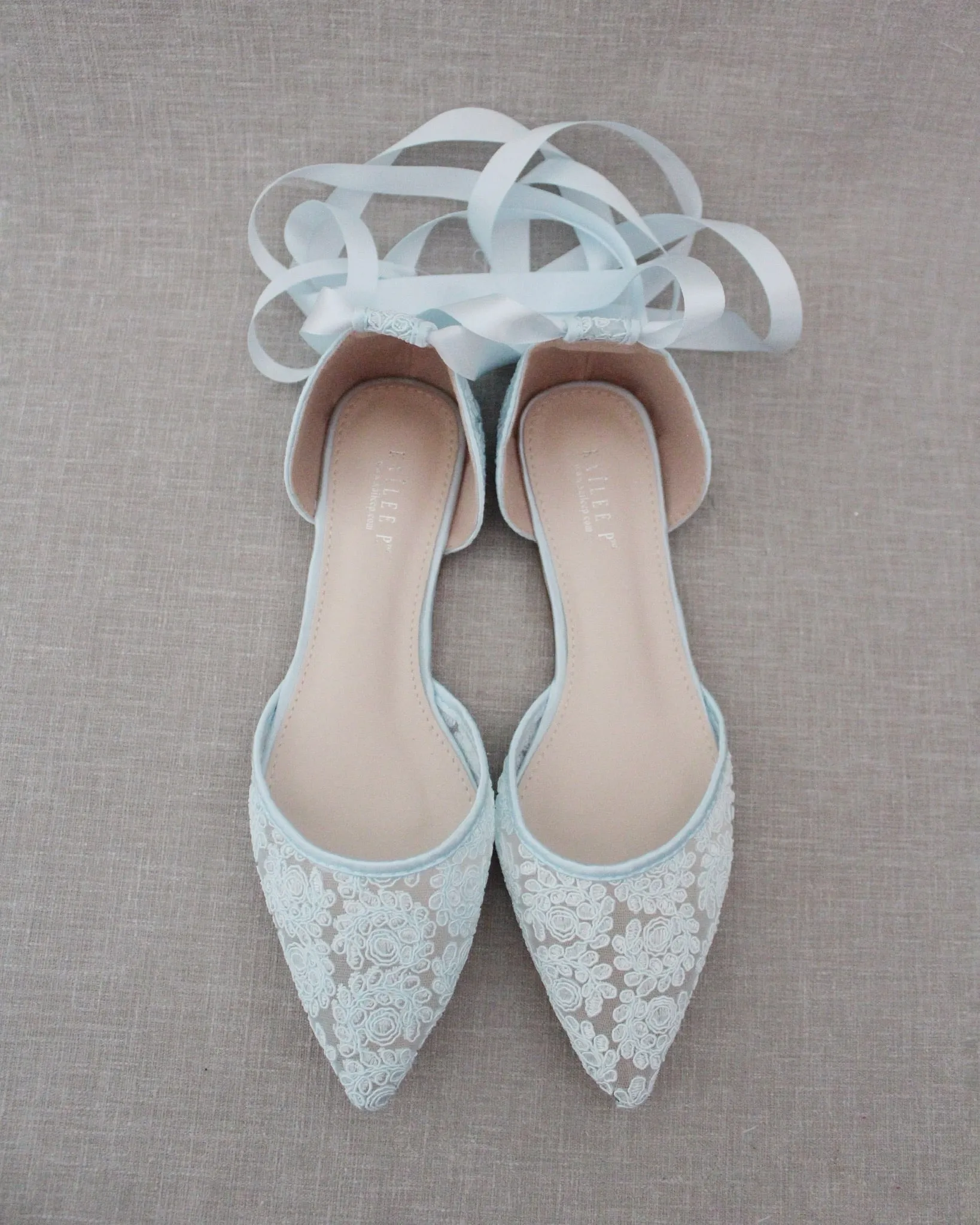 Crochet Lace Pointy Toe with Ankle Tie or Ballerina Lace Up