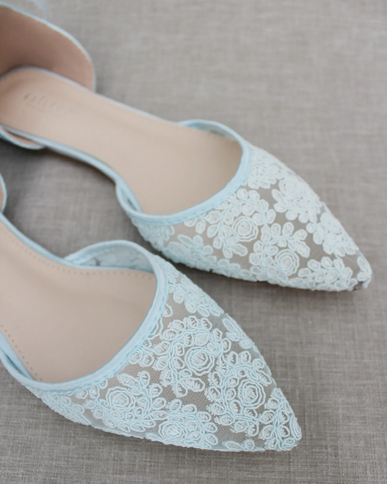 Crochet Lace Pointy Toe with Ankle Tie or Ballerina Lace Up