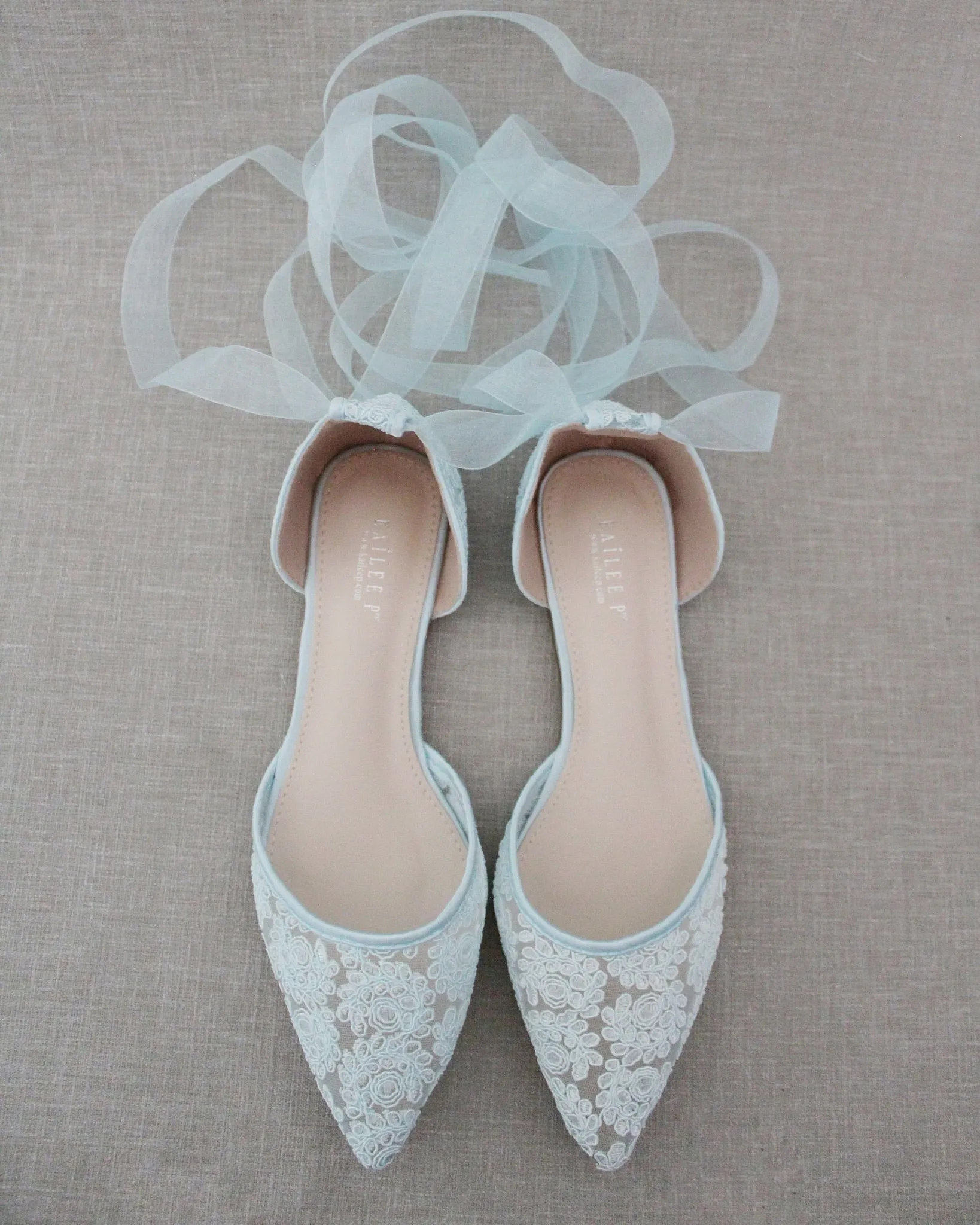 Crochet Lace Pointy Toe with Ankle Tie or Ballerina Lace Up
