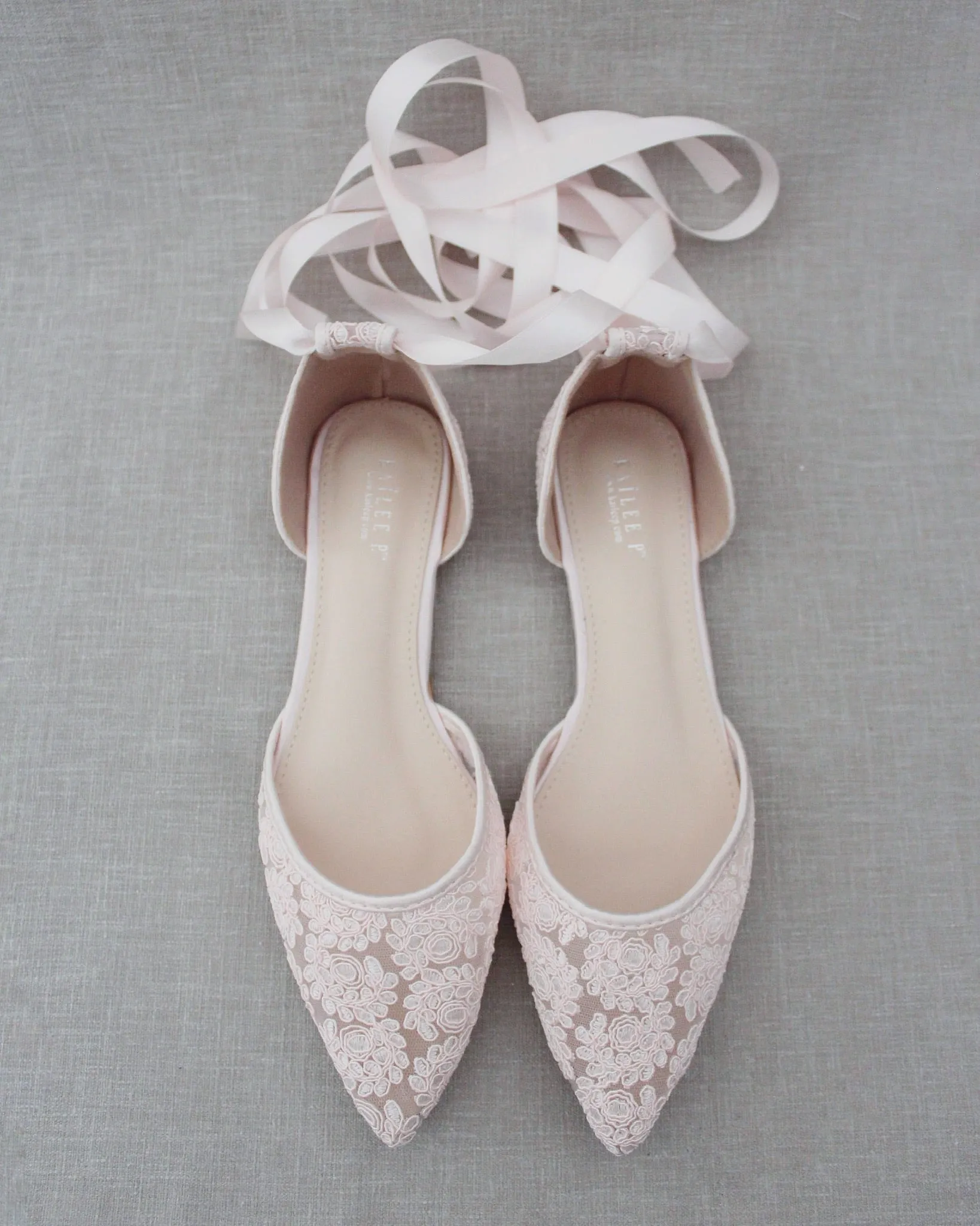 Crochet Lace Pointy Toe with Ankle Tie or Ballerina Lace Up