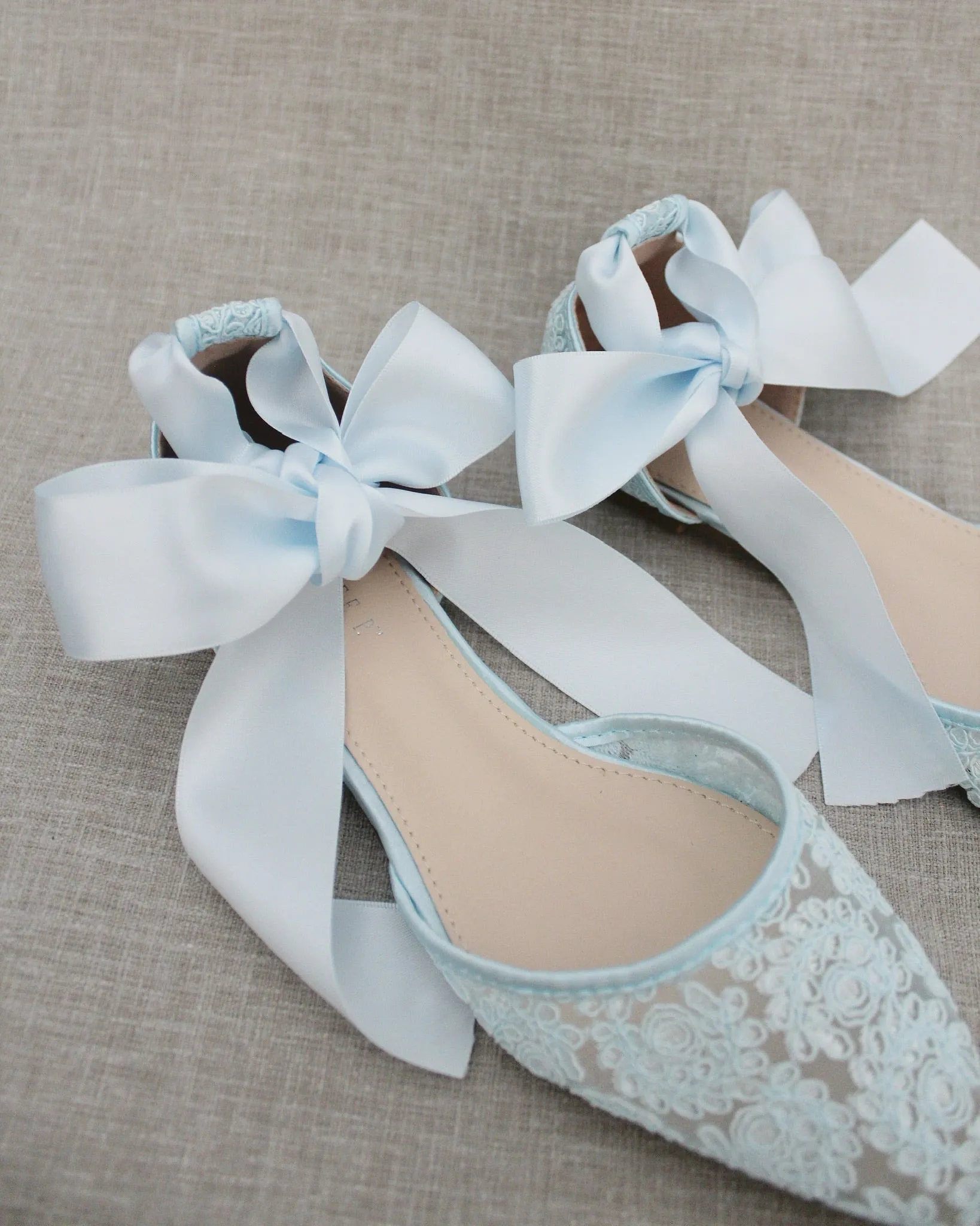 Crochet Lace Pointy Toe with Ankle Tie or Ballerina Lace Up