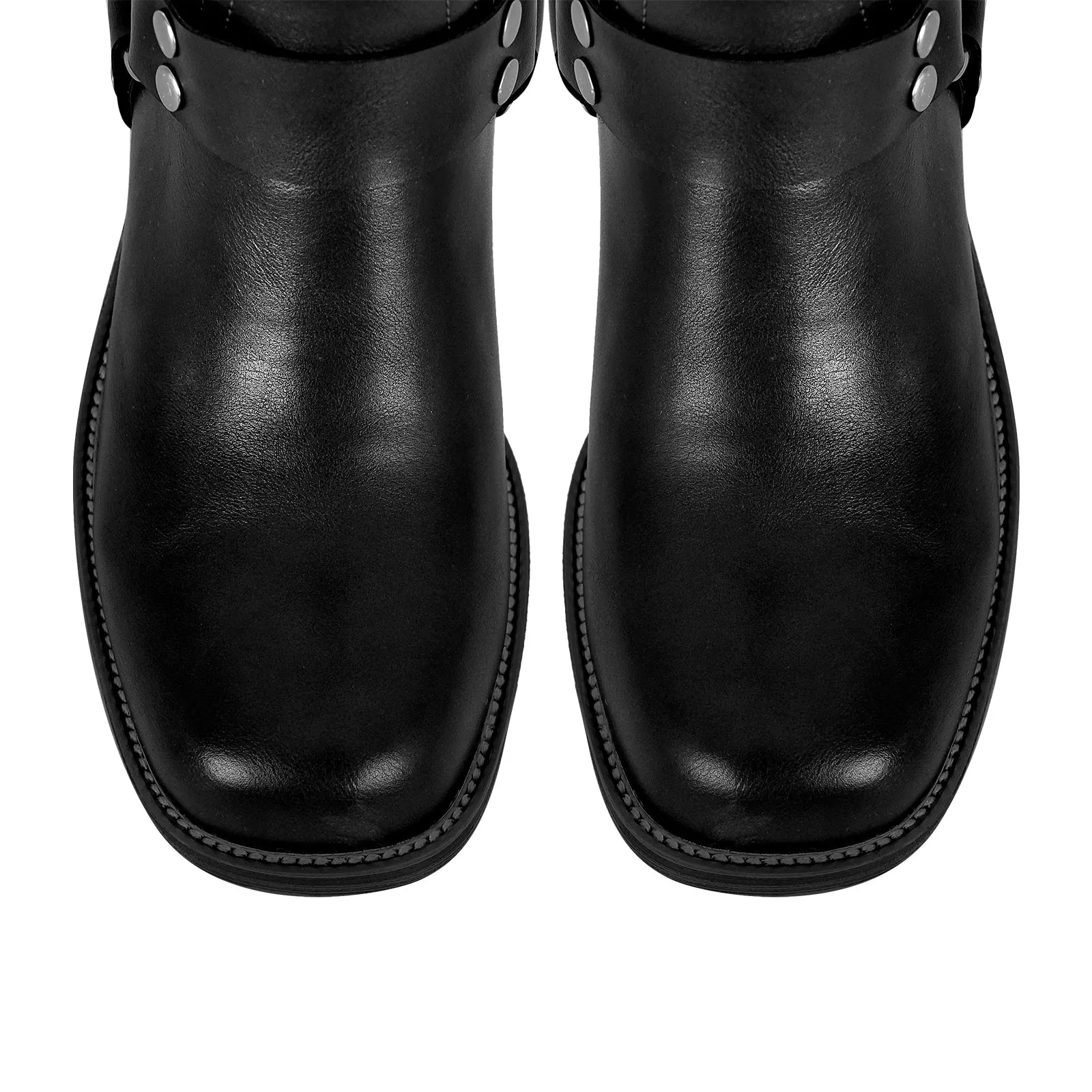 Fashion Buckle Chunky Heel Knee Boots