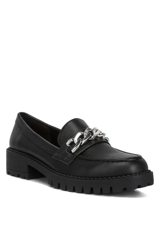 Faux Leather Chunky Loafers