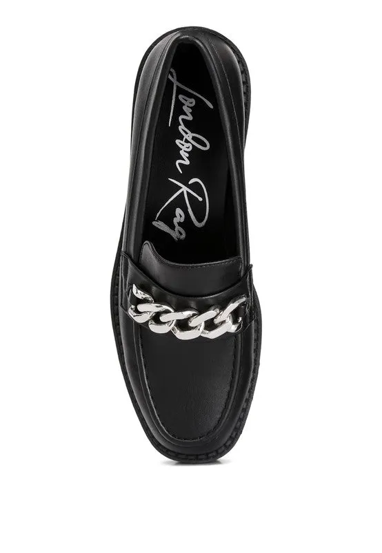Faux Leather Chunky Loafers