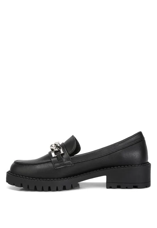 Faux Leather Chunky Loafers