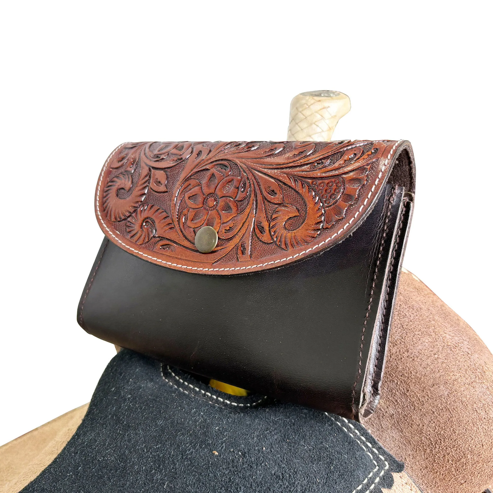 Floral Leather Pommel Pouch