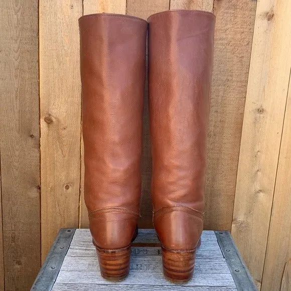 FRYE Vintage Tall Knee High Brown Leather Campus Boho Western Boots