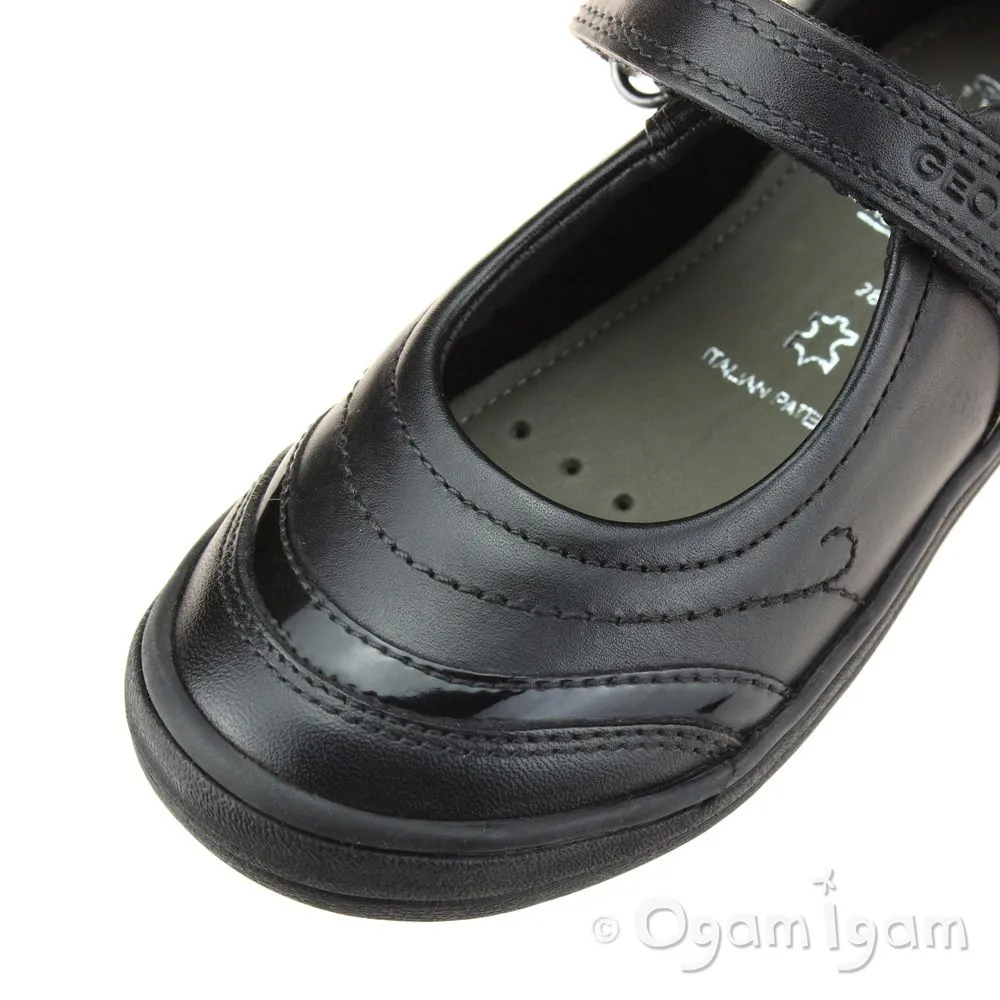 Geox Hadriel Girls Black School Shoe