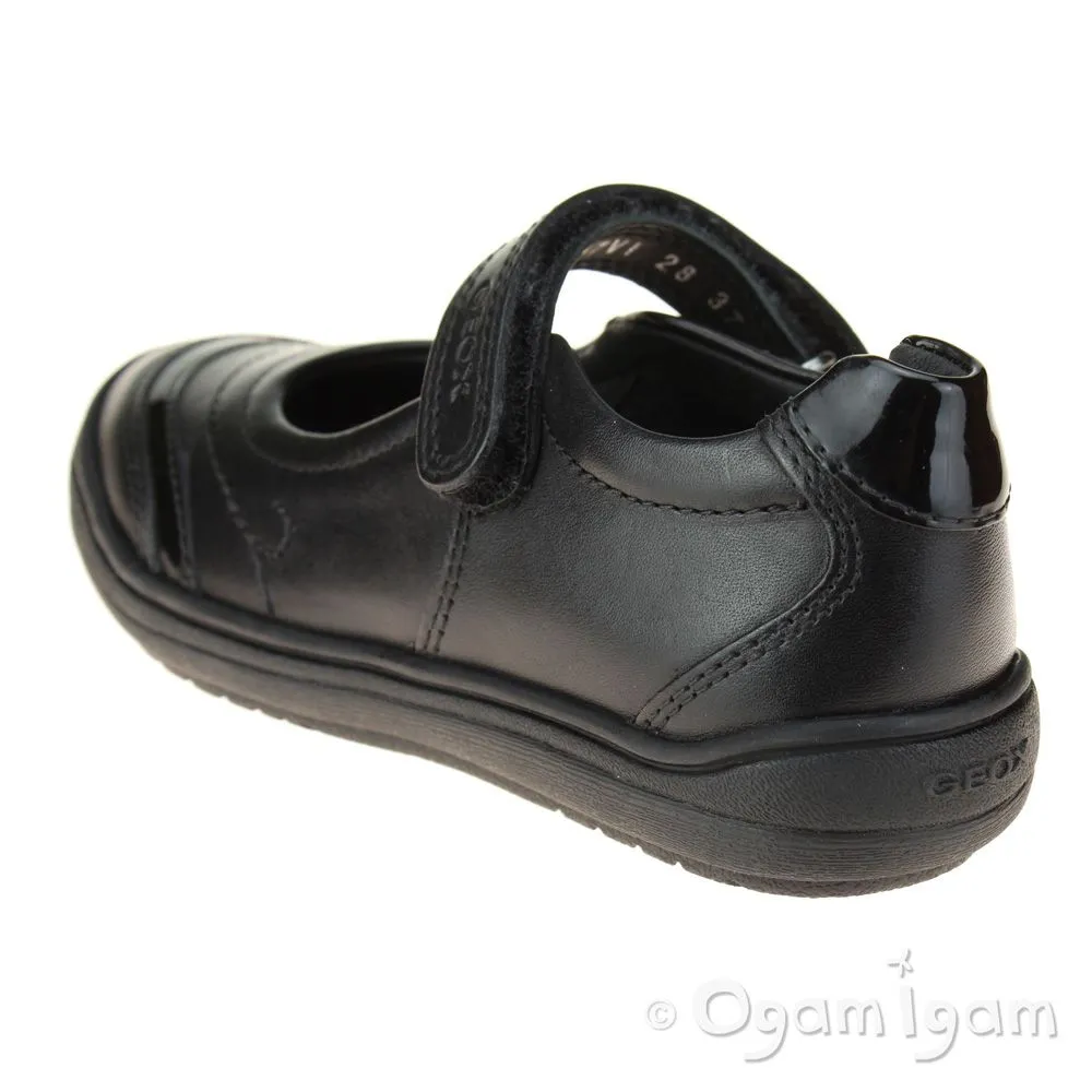 Geox Hadriel Girls Black School Shoe