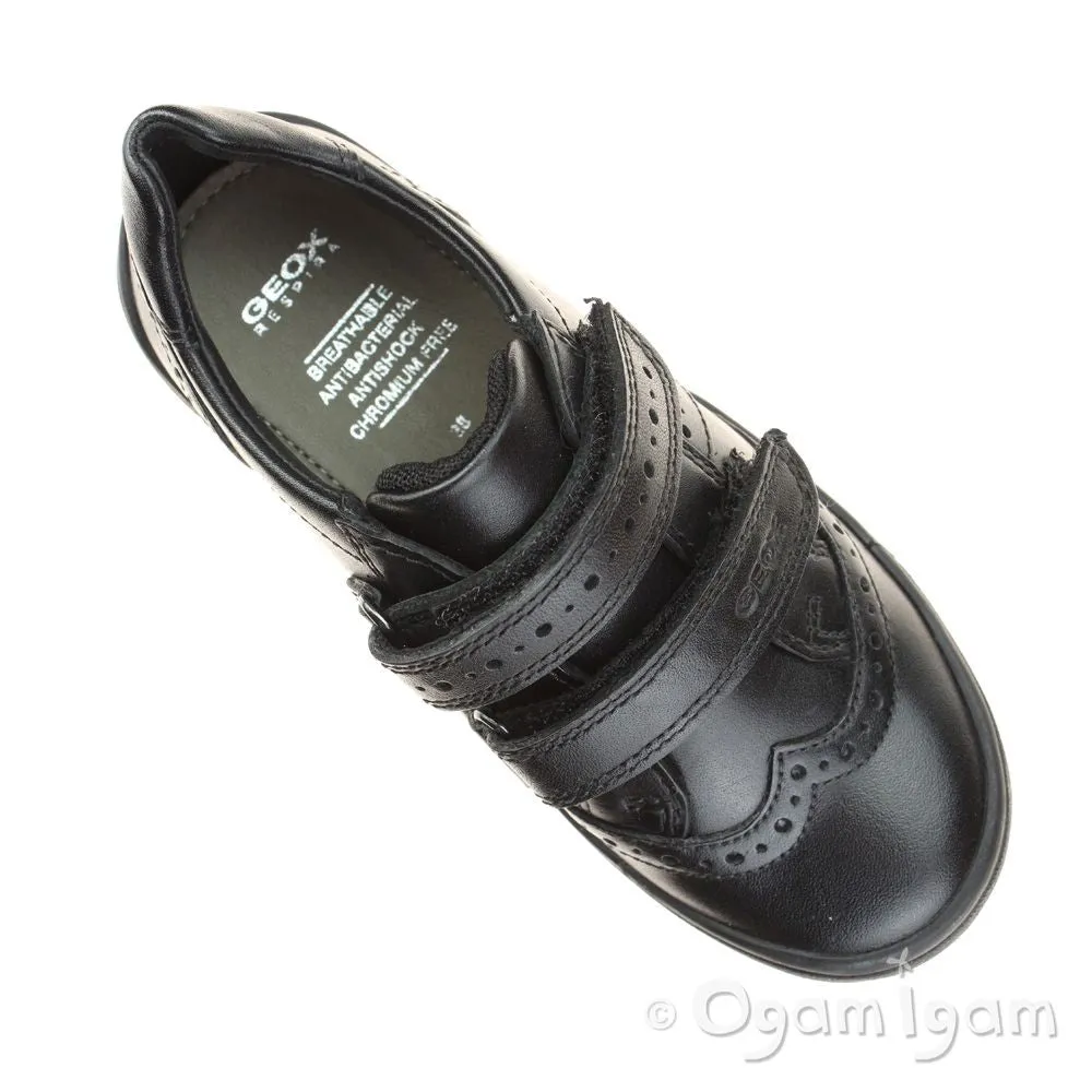 Geox Hadriel Girls Black School Shoe