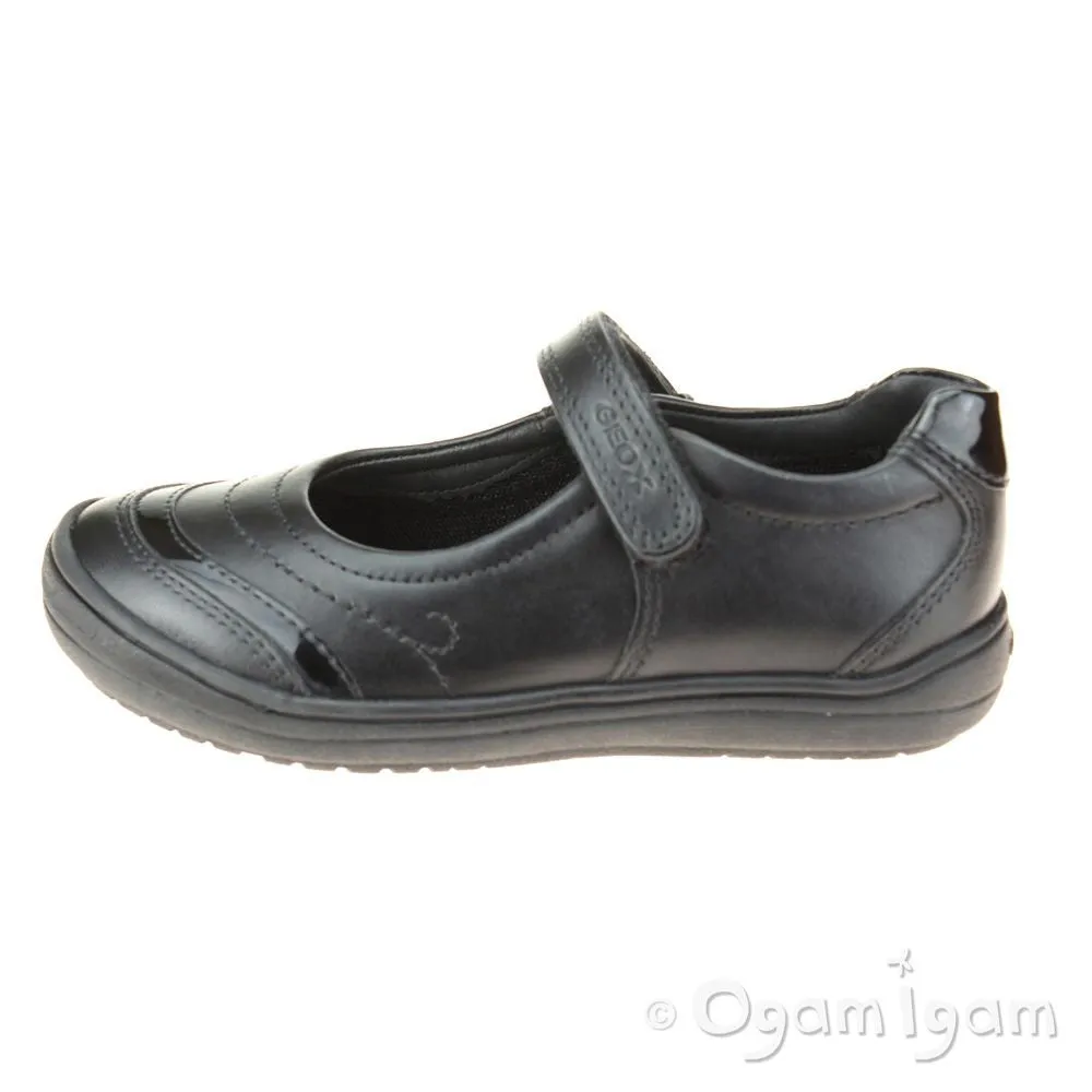 Geox Hadriel Girls Black School Shoe