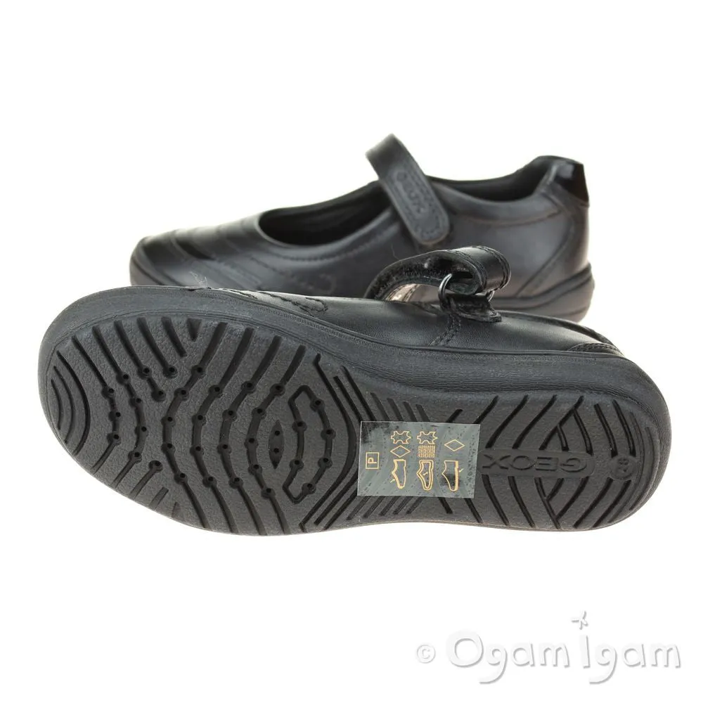 Geox Hadriel Girls Black School Shoe