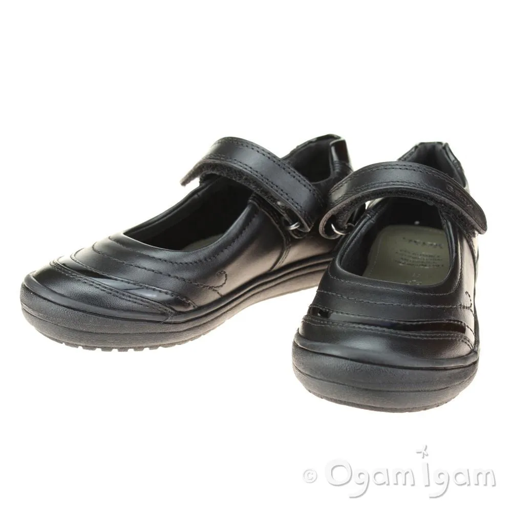 Geox Hadriel Girls Black School Shoe