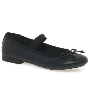 Geox Plie Black School Shoes