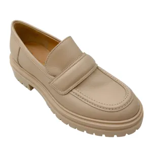 Gianvito Rossi Beige Argo Lug Sole Leather Loafers