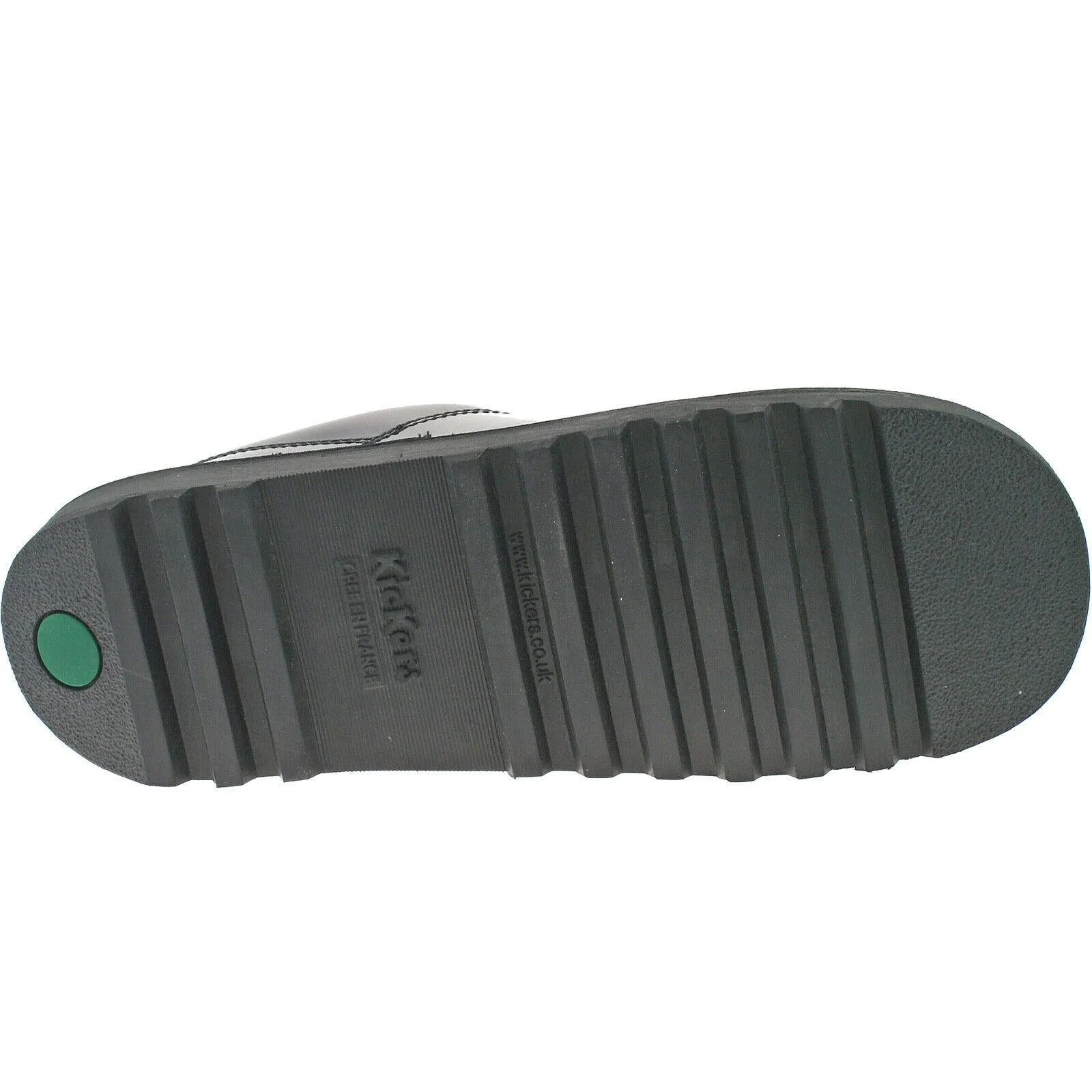 Girls Kickers Black School Shoes Youths Patent Kick Lo 1-13499