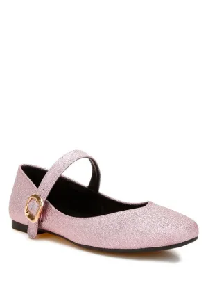 Glitter Pin Buckle Ballerinas