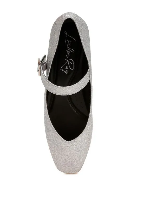 Glitter Pin Buckle Ballerinas