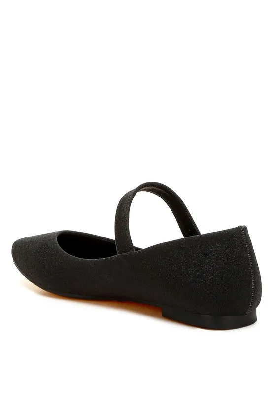 Glitter Pin Buckle Ballerinas