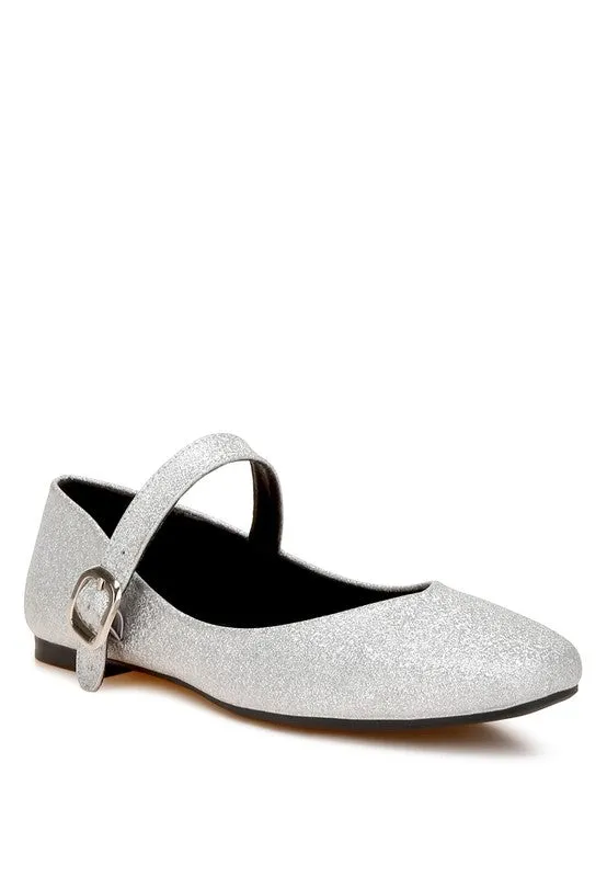 Glitter Pin Buckle Ballerinas