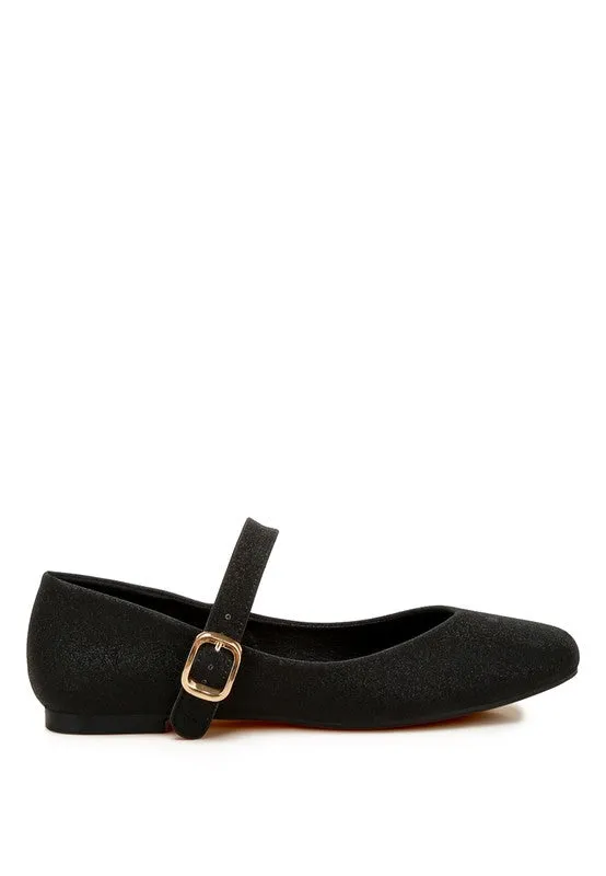 Glitter Pin Buckle Ballerinas