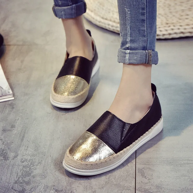 Gold Penguin Loafers